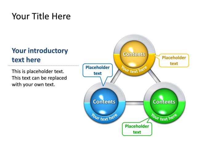 PowerPoint Slide - diagram-sphere-3d-multicolor-3-spheres-tg-117