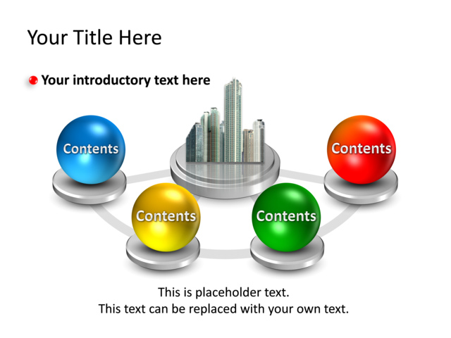 PowerPoint Slide - diagram-sphere-3d-multicolor-4-spheres-tg-115