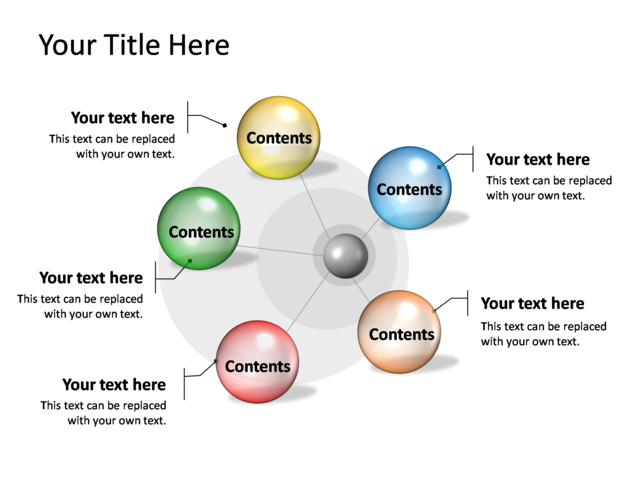 PowerPoint Slide - diagram-sphere-3d-multicolor-5-spheres-tg-295