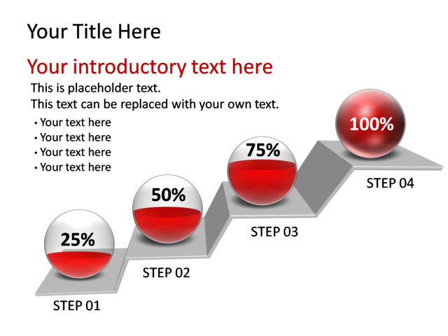 PowerPoint Slide - diagram-sphere-3d-red-4-spheres-tg-290