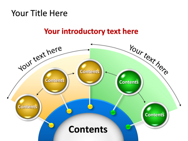 PowerPoint Slide - diagram-sphere-multicolor-5-spheres-tg-235