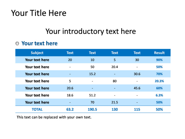 PowerPoint Slide - diagram-table-blue-1-table-tg-315