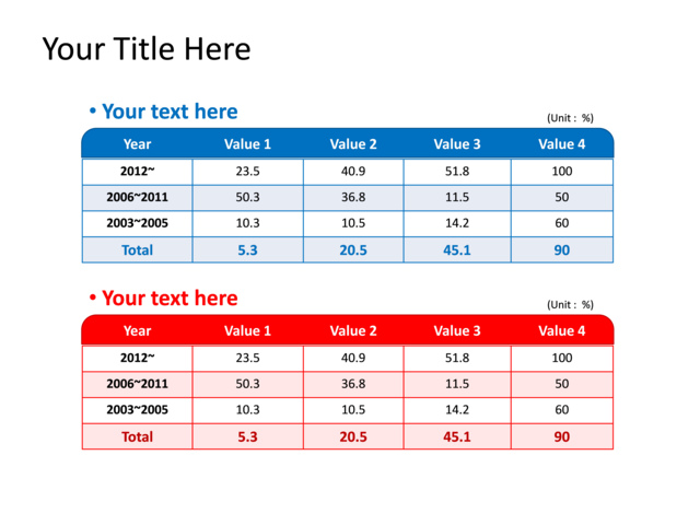 PowerPoint Slide - diagram-table-blue-2-tables-tg-319
