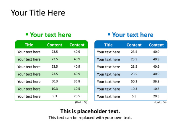 PowerPoint Slide - diagram-table-green-2-tables-tg-321