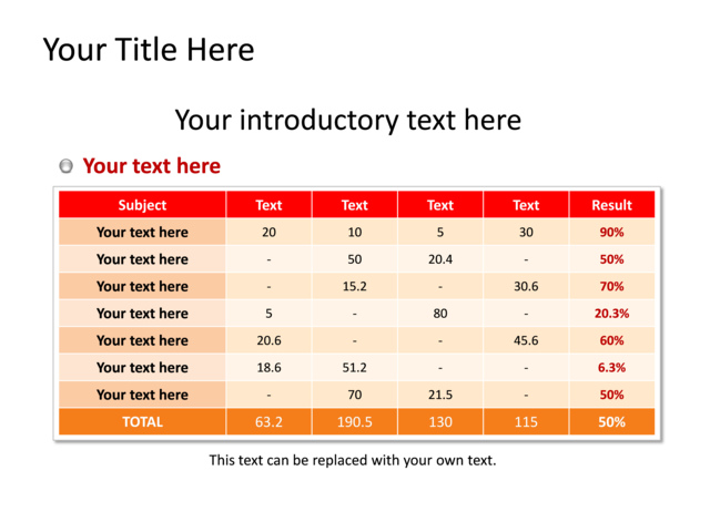 PowerPoint Slide - diagram-table-red-1-table-tg-318