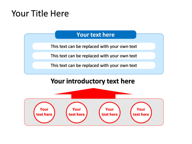 PowerPoint Slide - diagram-text-box-blue-2-departments-tg-341