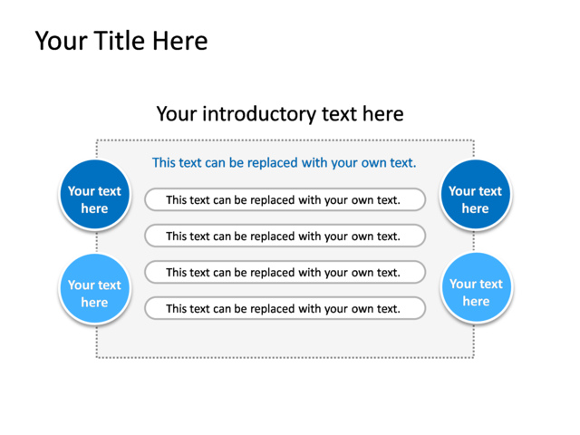 PowerPoint Slide - diagram-text-box-blue-4-circles-tg-398