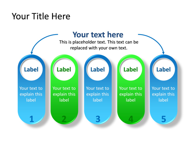 PowerPoint Slide - diagram-text-box-green-5-text-boxes-tg-151