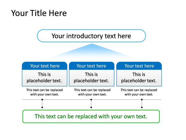 PowerPoint Slide - diagram-text-box-green-5-text-boxes-tg-400