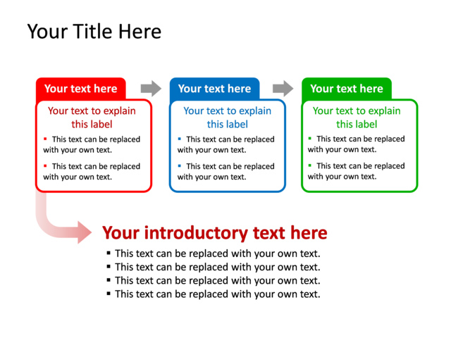 PowerPoint Slide - diagram-text-box-multicolor-3-boxes-tg-371