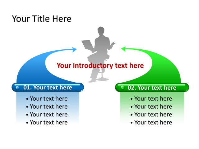 PowerPoint Slide - diagram-textbox-blue-2-boxes-tg-405