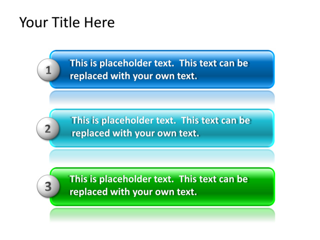 PowerPoint Slide - diagram-textbox-blue-3-boxes-tg-420