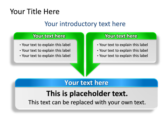 PowerPoint Slide - diagram-textbox-blue-3-boxes-tg-427