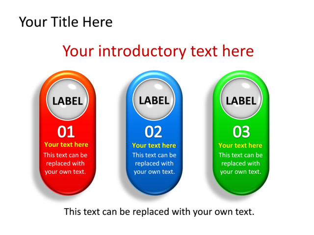 PowerPoint Slide - diagram-textbox-multicolor-3-boxes-tg-498