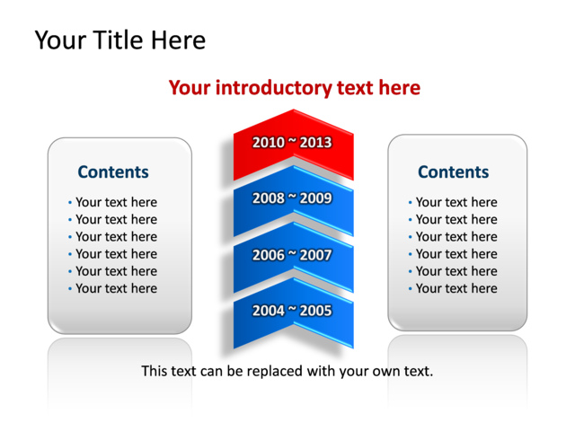 PowerPoint Slide - diagram-timeline-blue-4-arrows-tg-413