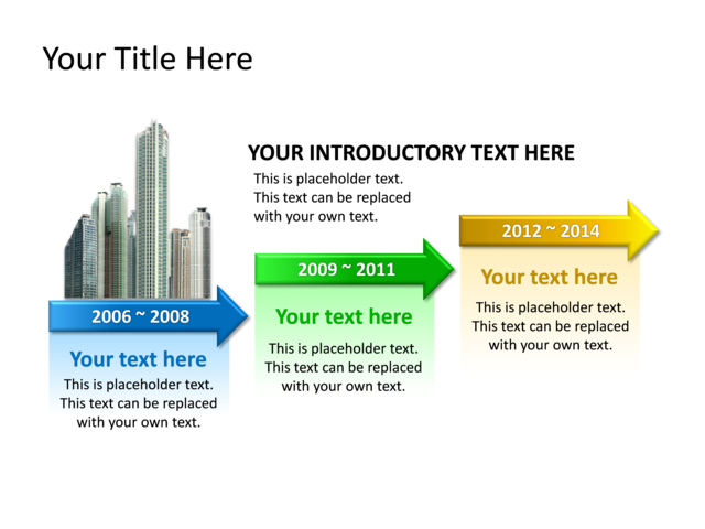 PowerPoint Slide - diagram-timeline-multicolor-3-arrows-tg-145