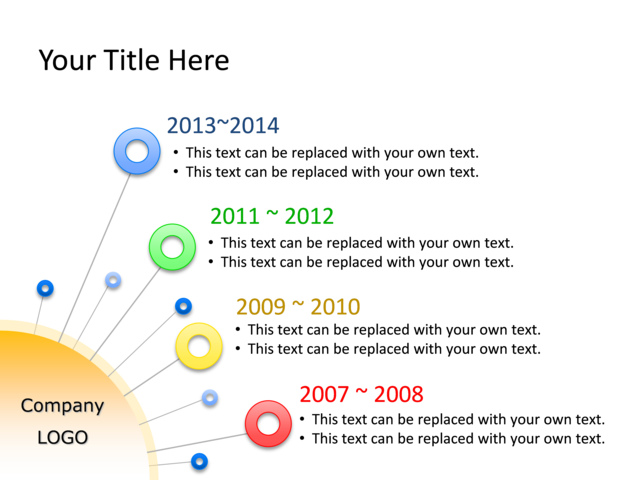 PowerPoint Slide - diagram-timeline-multicolor-4-doughnut-tg-402