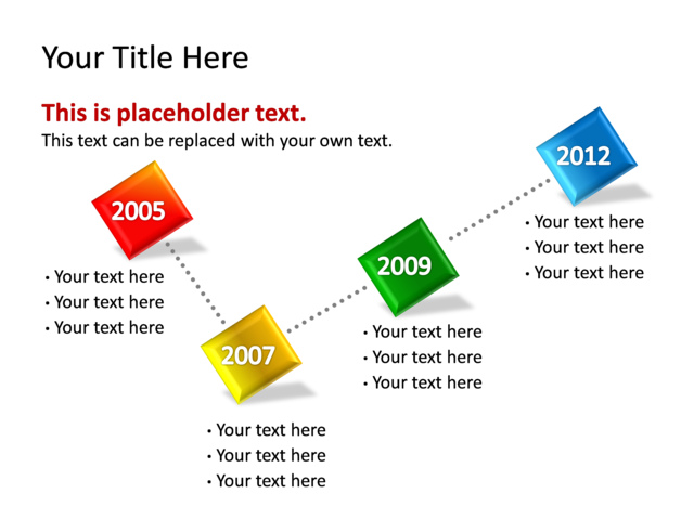 PowerPoint Slide - diagram-timeline-multicolor-4-squares-tg-187