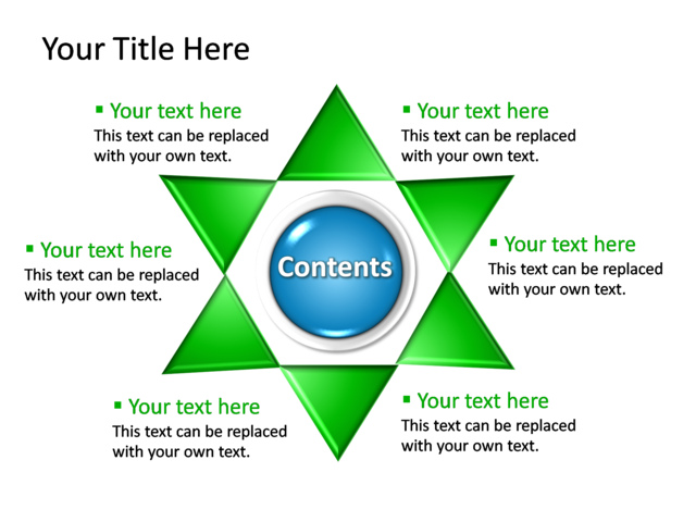 PowerPoint Slide - diagram-triangle-blue-6-triangles-tg-248