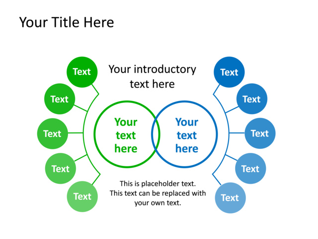 PowerPoint Slide - diagram-venn-green-2-sections-tg-397