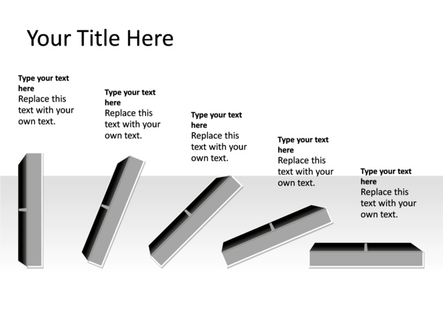PowerPoint Slide - domino-diagram-gray-5-donminos-pl-265