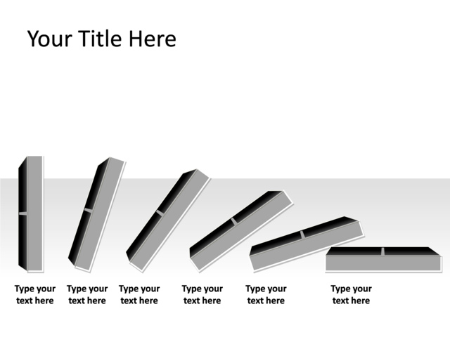 PowerPoint Slide - domino-diagram-gray-6-dominos-pl-266