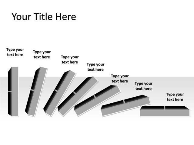 PowerPoint Slide - domino-diagram-gray-7-dominos-pl-267