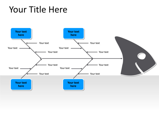 PowerPoint Slide - fishbone-diagram-blue-4-arrows-pl-192