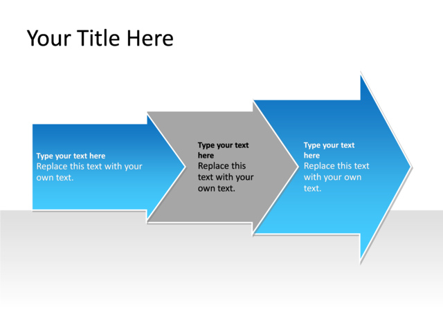PowerPoint Slide - flowchart-diagram-blue-3-arrows-pl-335