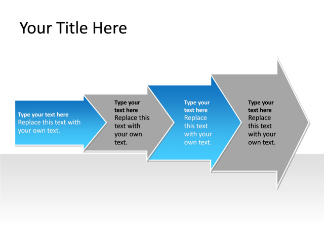 PowerPoint Slide - flowchart-diagram-blue-4-arrows-pl-336