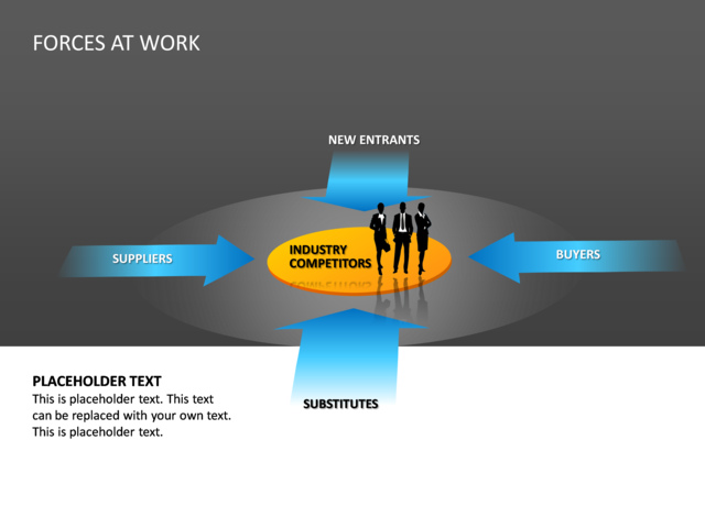 PowerPoint Slide - forces-at-work-diagram-3d-blue-4-forces-cg-23