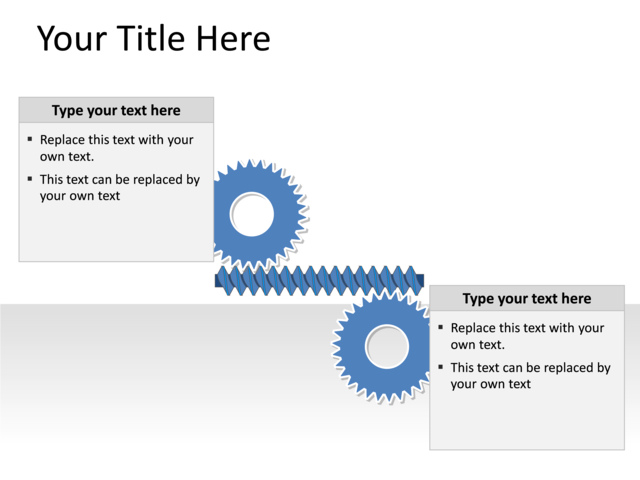 PowerPoint Slide - gears-diagram-blue-2-textboxes-pl-173
