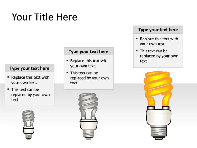 PowerPoint Slide - light-bulb-diagram-3d-yellow-3-lightbulbs-pl-226