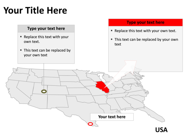 PowerPoint Slide - map-usa-gray-pl-pl85