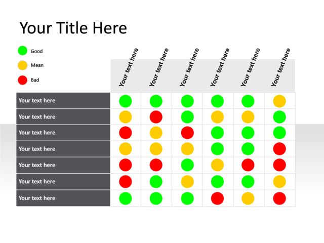 PowerPoint Slide - matrix-diagram-multicolor-7-sections-pl-359