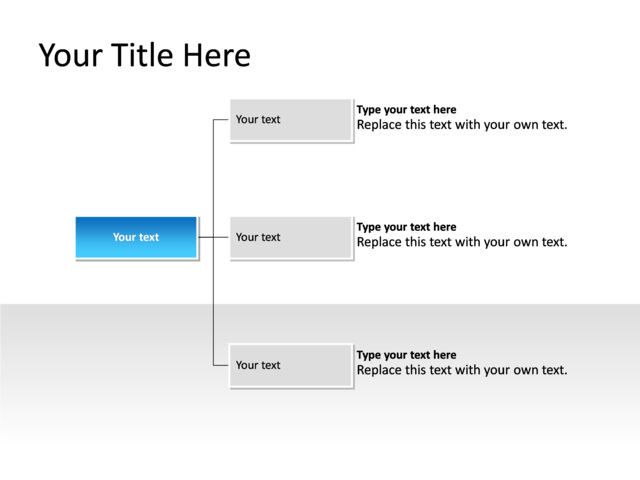 PowerPoint Slide - organization-chart-blue-3-levels-pl-373