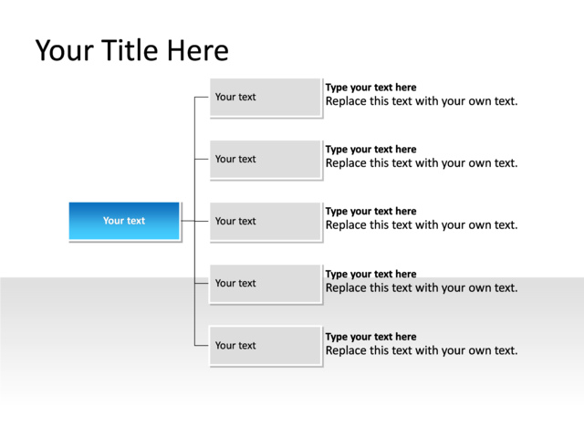 PowerPoint Slide - organization-chart-blue-5-levels-pl-375