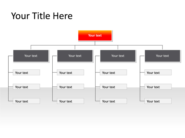 PowerPoint Slide - organization-chart-red-17-levels-pl-381