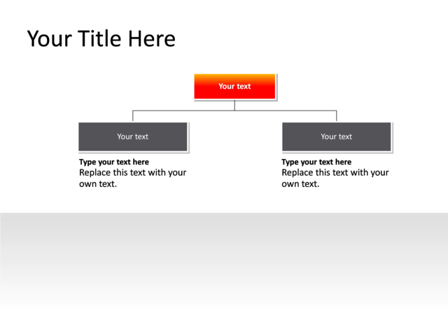 PowerPoint Slide - organization-chart-red-2-levels-pl-376