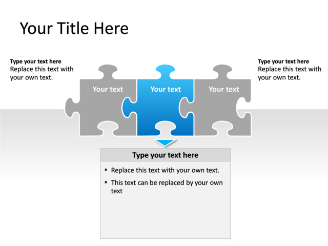PowerPoint Slide - puzzle-diagram-blue-3-pieces-pl-238