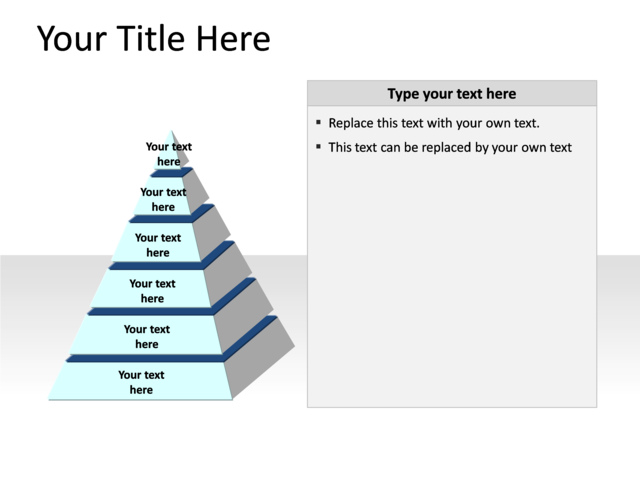 PowerPoint Slide - pyramid-diagram-3d-blue-6-sections-pl-111