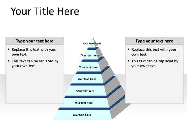 PowerPoint Slide - pyramid-diagram-3d-blue-7-sections-pl-112