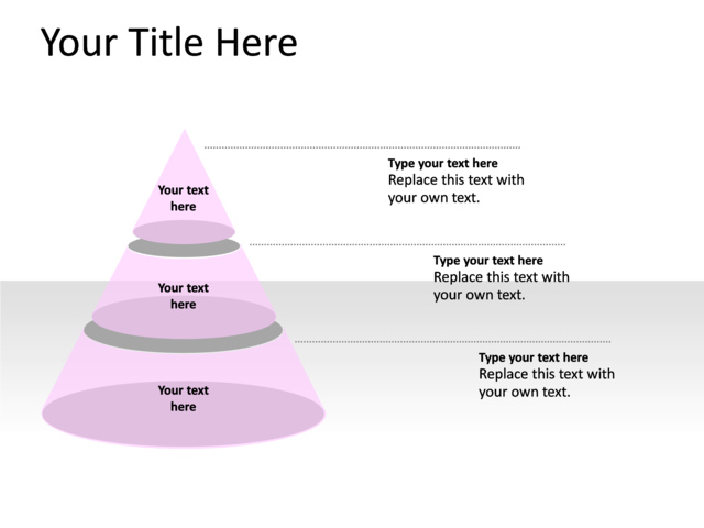 PowerPoint Slide - pyramid-diagram-3d-purple-3-sections-pl-114