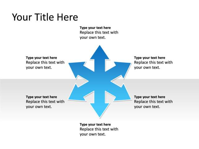 PowerPoint Slide - relationship-diagram-blue-6-arrows-pl-283