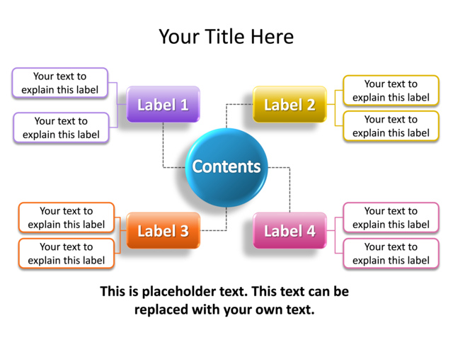 PowerPoint Slide - relationship-diagram-multicolor-4-sectors-tg-32