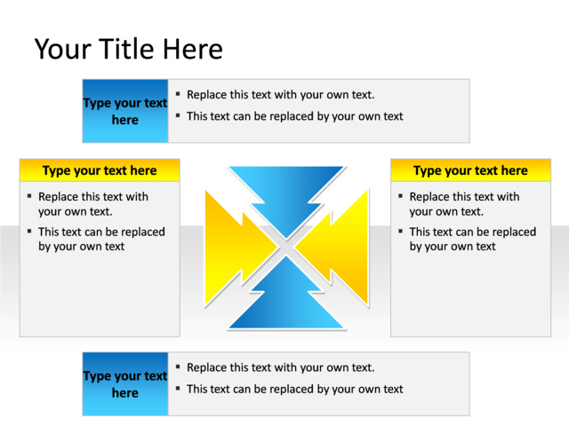 PowerPoint Slide - relationship-diagram-multicolor-4-textboxes-pl-274