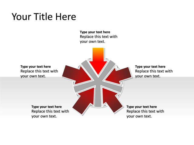 PowerPoint Slide - relationship-diagram-red-5-arrows-pl-278