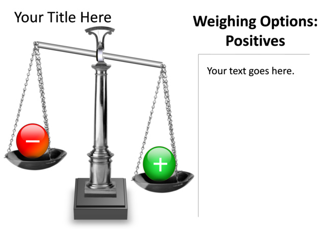 PowerPoint Slide - scale-diagram-3d-multicolor-positive-option-mp-134