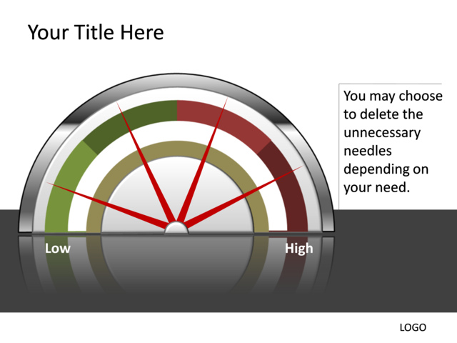 PowerPoint Slide - speedometer-diagram-3d-multicolor-4-lines-mp-179