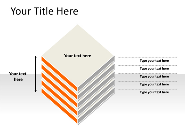 PowerPoint Slide - stack-diagram-3d-orange-5-layers-pl-117